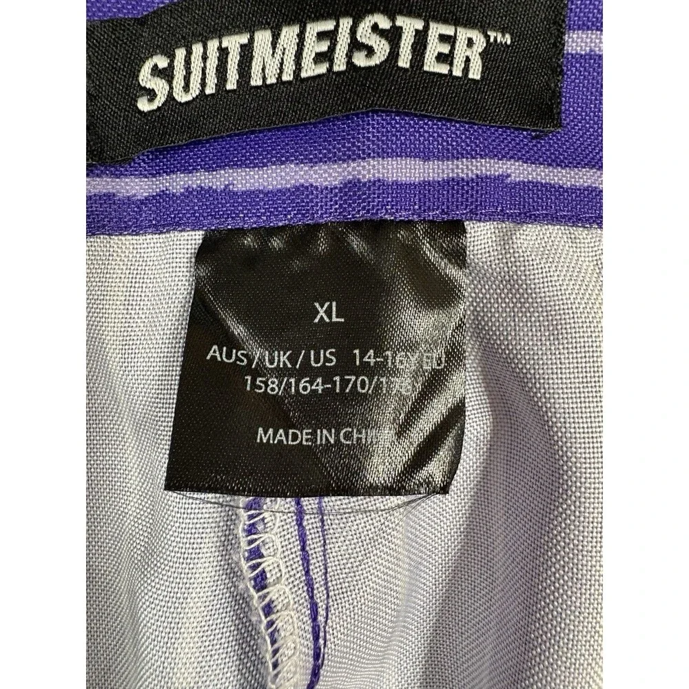 The Joker Halloween Costume Suitmeister Youth XL 14-16 Purple Jacket Tie Pants
